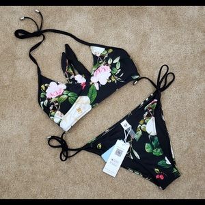 Cupshe Floral Bikini Halter cheeky swimsuit